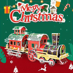 Christmas 3D Jigsaw Puzzle Train Tree Snowman House DIY Puzzle