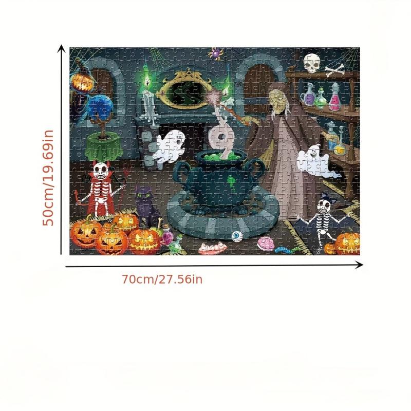 Halloween 1000 Pieces Puzzle Adult Horror Decor Pumpkin Jigsaw Educational Toy
