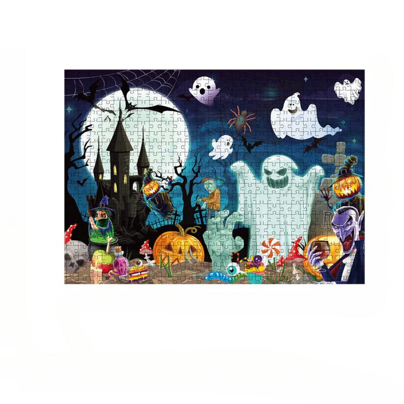 Halloween 1000 Pieces Puzzle Adult Horror Decor Pumpkin Jigsaw Educational Toy