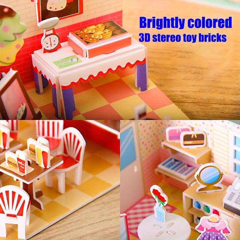 3D Jigsaw Puzzle Toy House Christmas Dessert House for Boys and Girls