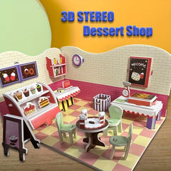 3D Jigsaw Puzzle Toy House Christmas Dessert House for Boys and Girls