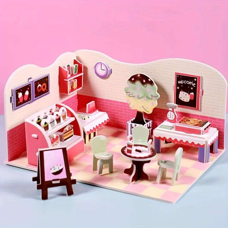 3D Jigsaw Puzzle Toy House Christmas Dessert House for Boys and Girls