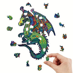 Colorful Pterosaur Wooden Puzzle Toy Pendant Irregular Animal Puzzle
