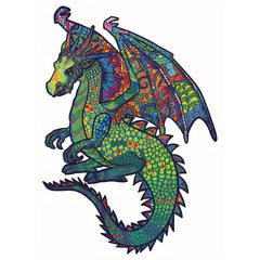 Colorful Pterosaur Wooden Puzzle Toy Pendant Irregular Animal Puzzle
