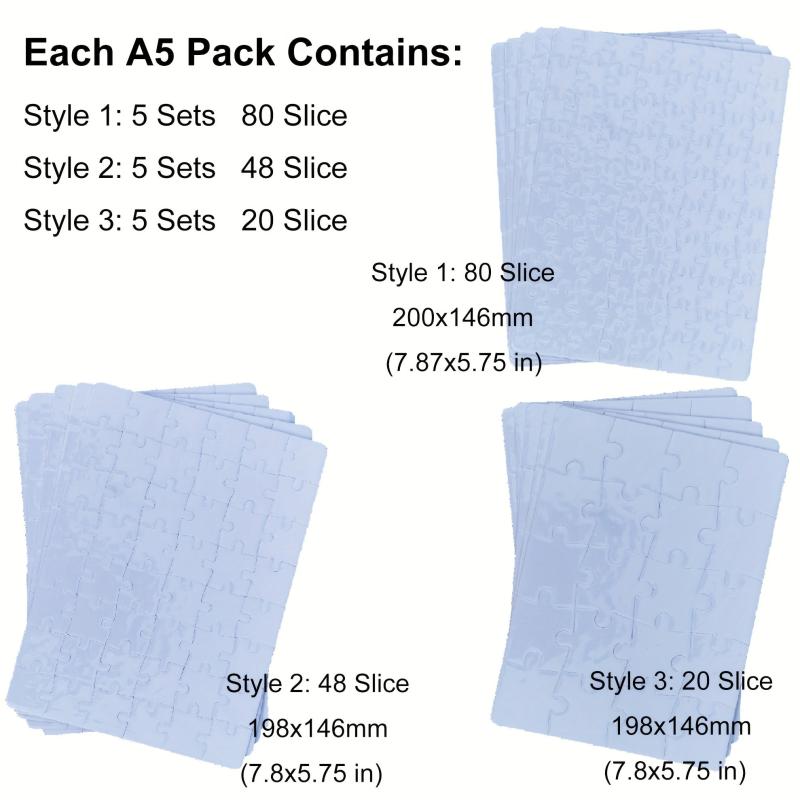15 Piece Sublimation Jigsaw Puzzle Blanks Combo for Crafting