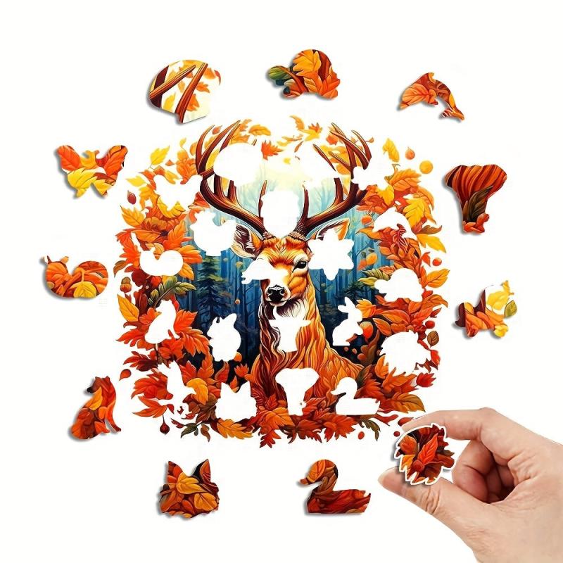 Wooden Jigsaw Puzzle Animal Wall Pendant Game