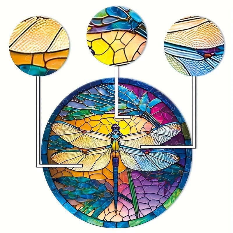 High Dragonfly Creative Wooden Puzzle - Unique Decorative Hand Crafted Design