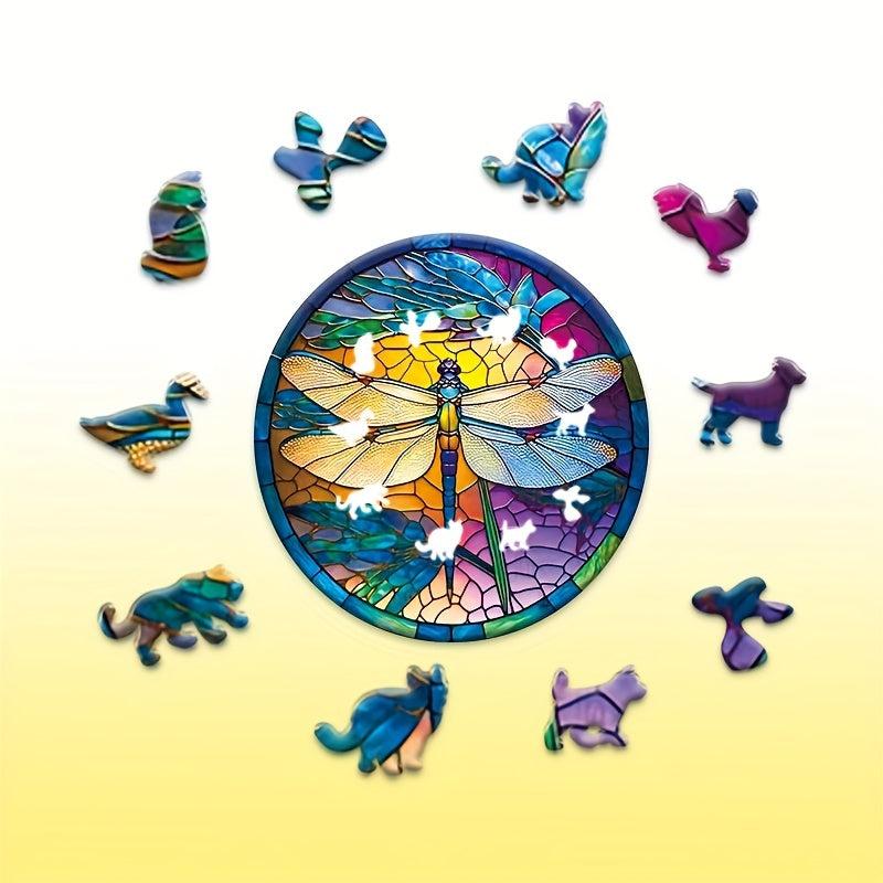 High Dragonfly Creative Wooden Puzzle - Unique Decorative Hand Crafted Design