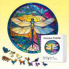 High Dragonfly Creative Wooden Puzzle - Unique Decorative Hand Crafted Design