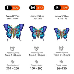 Butterfly Shaped Jigsaw Puzzle - Unique Animal Wooden Puzzle