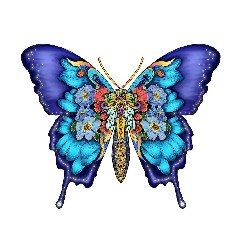 Butterfly Shaped Jigsaw Puzzle - Unique Animal Wooden Puzzle