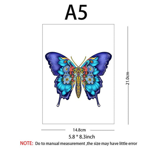 Butterfly Shaped Jigsaw Puzzle - Unique Animal Wooden Puzzle