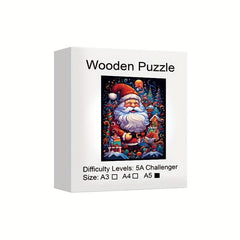 Santa Claus Wooden Puzzle Art Animal Shaped Jigsaw Puzzles Christmas Toys