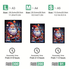Santa Claus Wooden Puzzle Art Animal Shaped Jigsaw Puzzles Christmas Toys