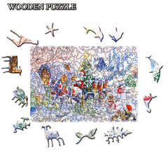 Wooden Puzzle Gift For Family And Friends - Christmas Halloween Thanksgiving Gif