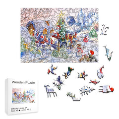 Wooden Puzzle Gift For Family And Friends - Christmas Halloween Thanksgiving Gif
