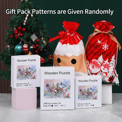 Wooden Puzzle Gift For Family And Friends - Christmas Halloween Thanksgiving Gif