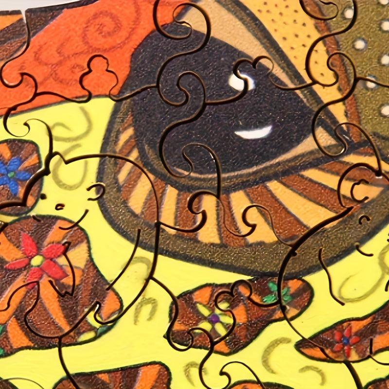 Wooden Giraffe Alien Jigsaw Puzzle Toy