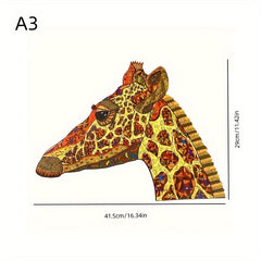 Wooden Giraffe Alien Jigsaw Puzzle Toy