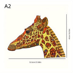 Wooden Giraffe Alien Jigsaw Puzzle Toy