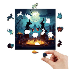 Halloween Horror Witch Wooden Puzzle Halloween Gift Puzzle Toy