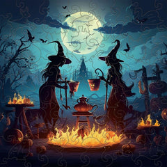 Halloween Horror Witch Wooden Puzzle Halloween Gift Puzzle Toy