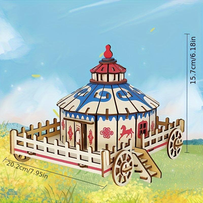 Chinese Style Famous Building Theme 3D Jigsaw Wooden Puzzle Board