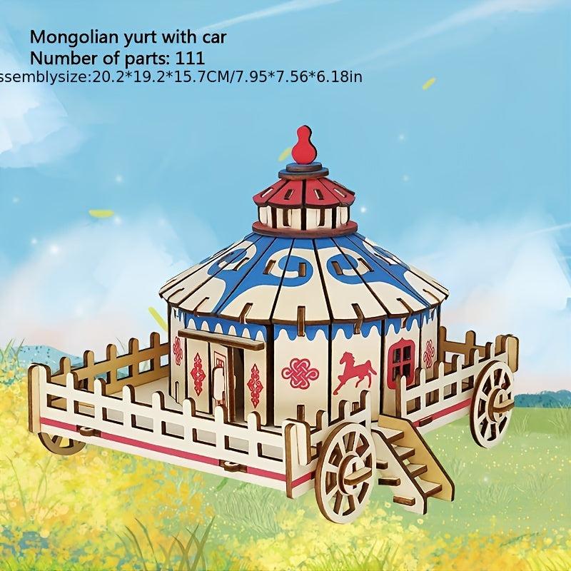 Chinese Style Famous Building Theme 3D Jigsaw Wooden Puzzle Board