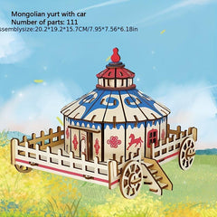 Chinese Style Famous Building Theme 3D Jigsaw Wooden Puzzle Board