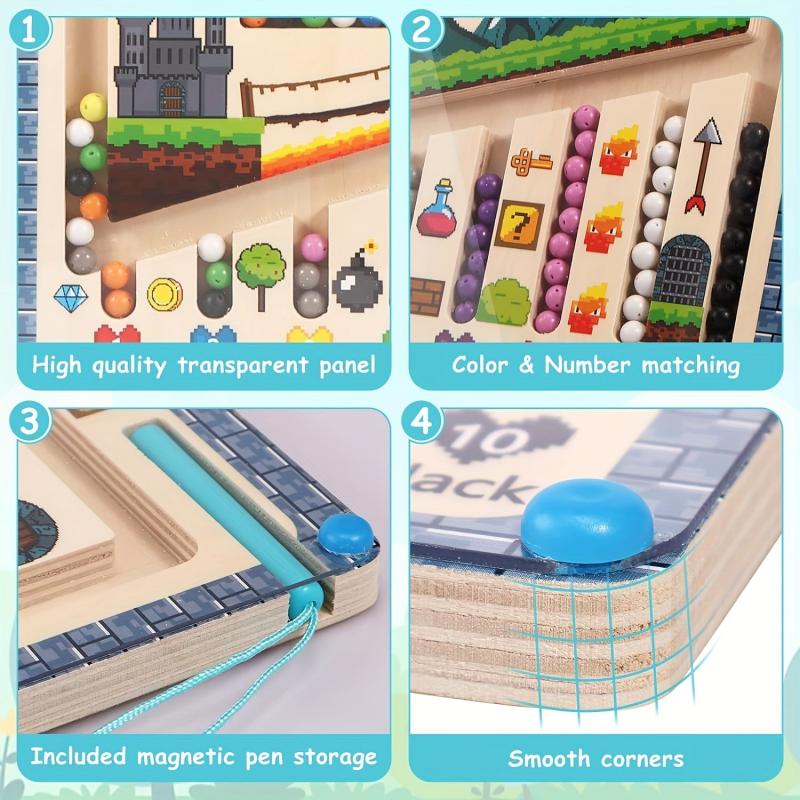 Magnetic Number Maze Montessori Puzzle Activity Board Educational Counting Game
