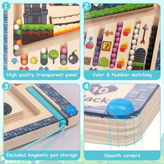 Magnetic Number Maze Montessori Puzzle Activity Board Educational Counting Game