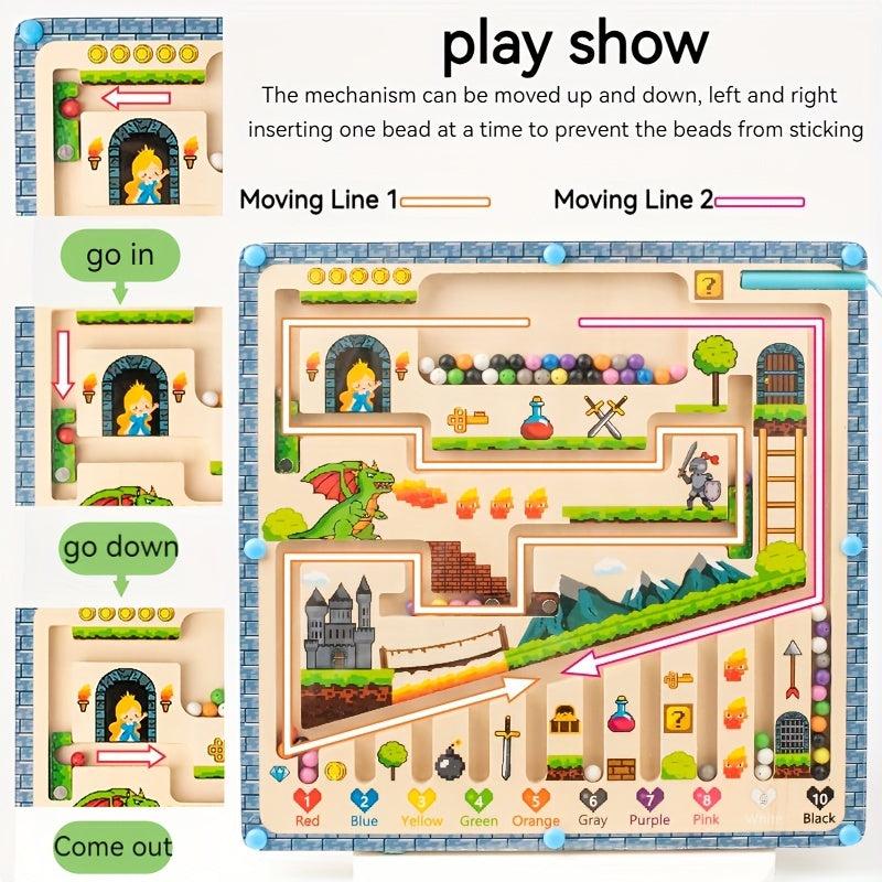 Magnetic Number Maze Montessori Puzzle Activity Board Educational Counting Game