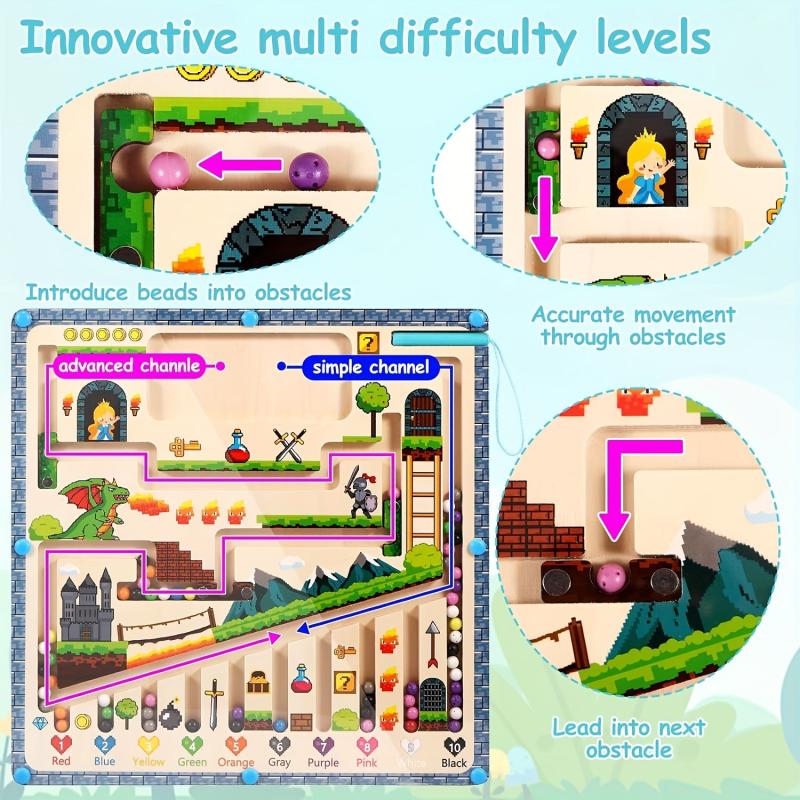 Magnetic Number Maze Montessori Puzzle Activity Board Educational Counting Game