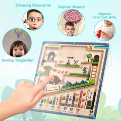 Magnetic Number Maze Montessori Puzzle Activity Board Educational Counting Game