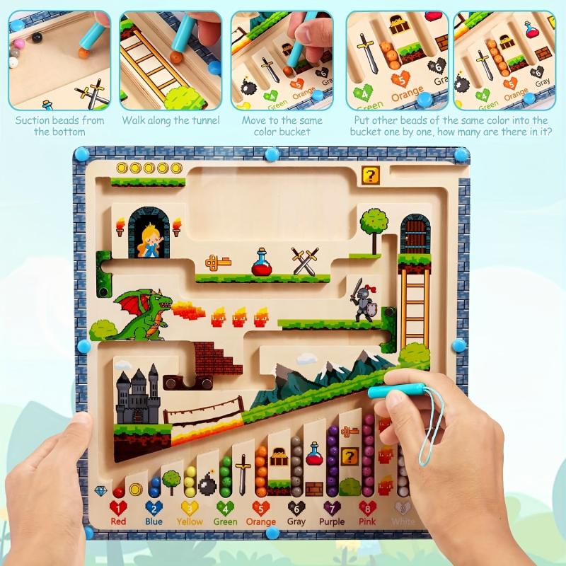 Magnetic Number Maze Montessori Puzzle Activity Board Educational Counting Game