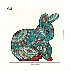 Wooden Animal Puzzle Toy - Wolf Rabbit Cat Special Shaped Puzzle