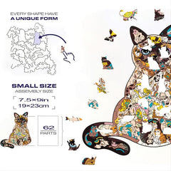 Unique Cat Wooden Jigsaw Puzzle Fun Game Christmas Gift