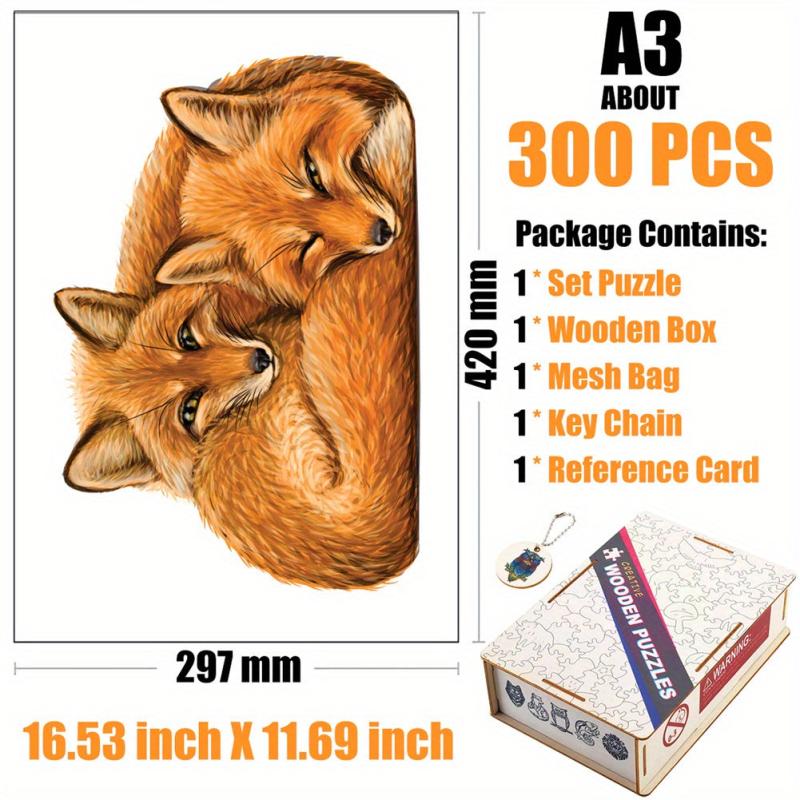 Fox Sisters Wooden Puzzle in Wooden Box
