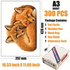 Fox Sisters Wooden Puzzle in Wooden Box