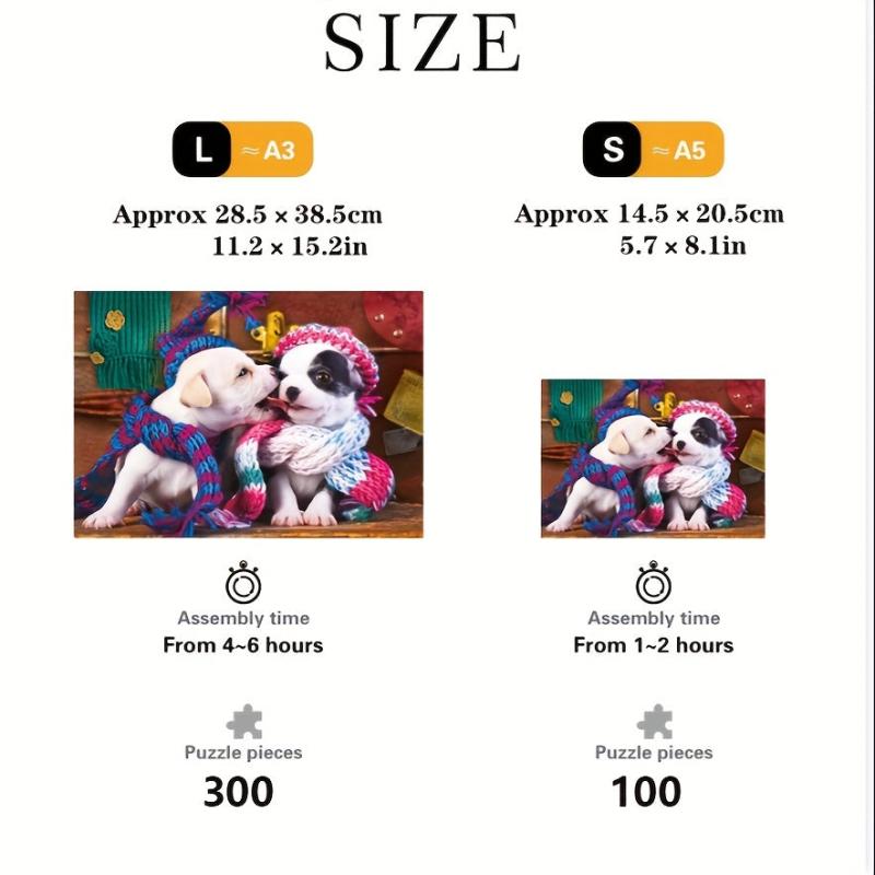 Dog In Love Wooden Puzzle Toys For Adults Kids Uniquely Irregular Animal Shaped
