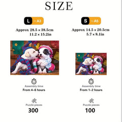 Dog In Love Wooden Puzzle Toys For Adults Kids Uniquely Irregular Animal Shaped
