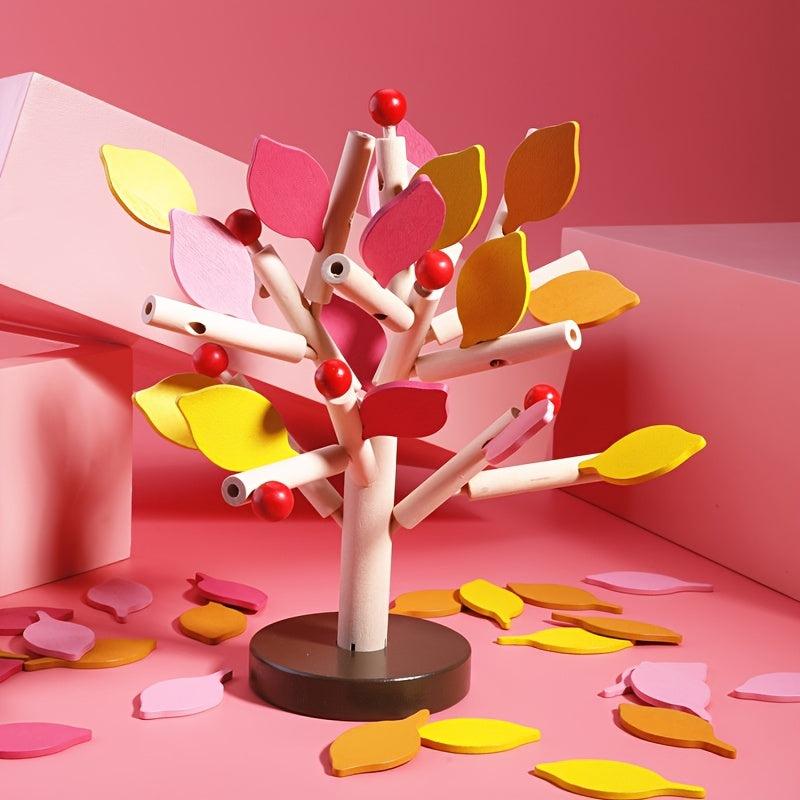 Wooden 3D Puzzle Tree Blocks Montessori Game Educational Toy