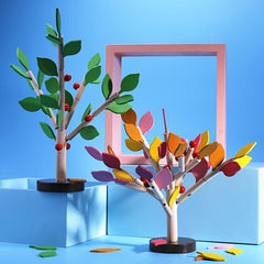 Wooden 3D Puzzle Tree Blocks Montessori Game Educational Toy