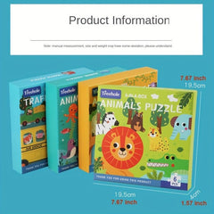 Wooden Jigsaw Puzzle Cartoon Animals Montessori Toy