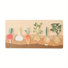 Wooden Vegetable Shape Sorter Puzzle Board for Toddlers