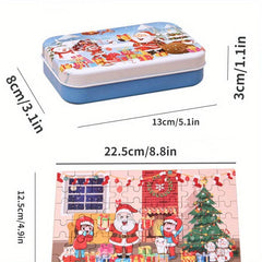 60 Pieces Christmas Puzzle Wooden DIY Small Gift Christmas Puzzle Prize Game