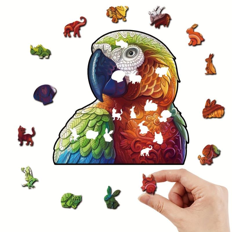 Wooden Puzzle Creative Jigsaw Game Irregular Animal Educational Wall Pendant