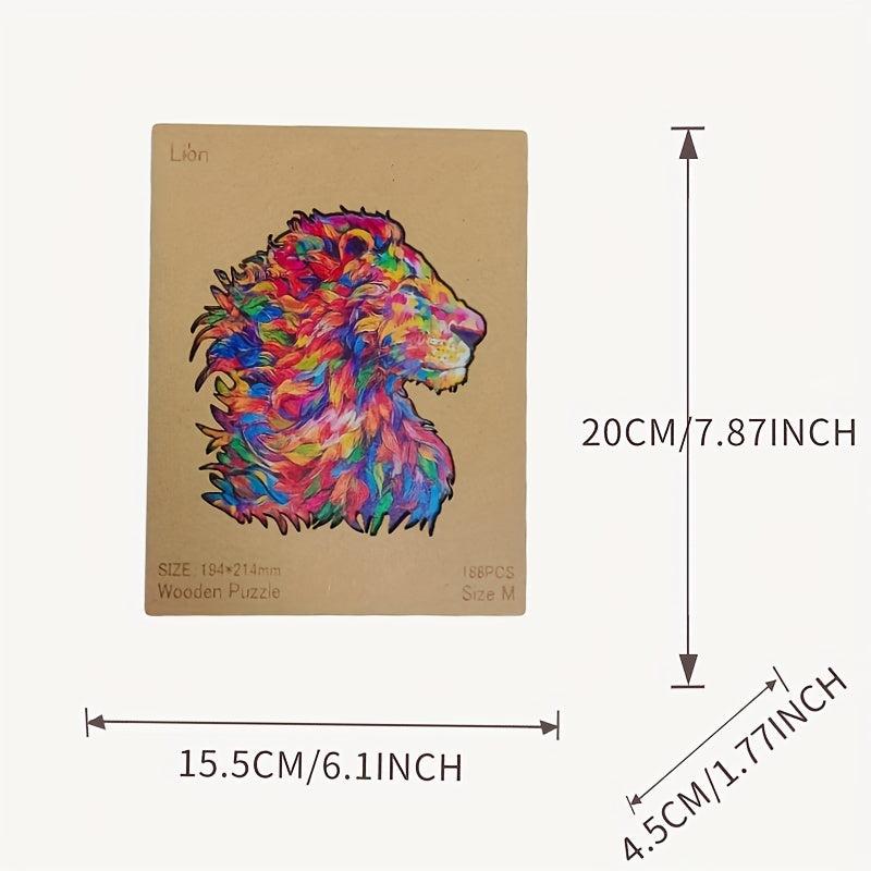 Wooden Lion Alien Animal Puzzle 188 Pieces