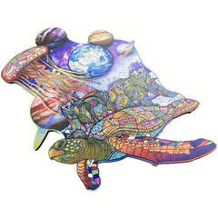 Sea Turtle Wooden Jigsaw Puzzle Planet Space Educational Toy