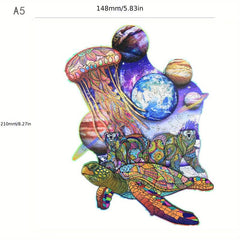 Sea Turtle Wooden Jigsaw Puzzle Planet Space Educational Toy